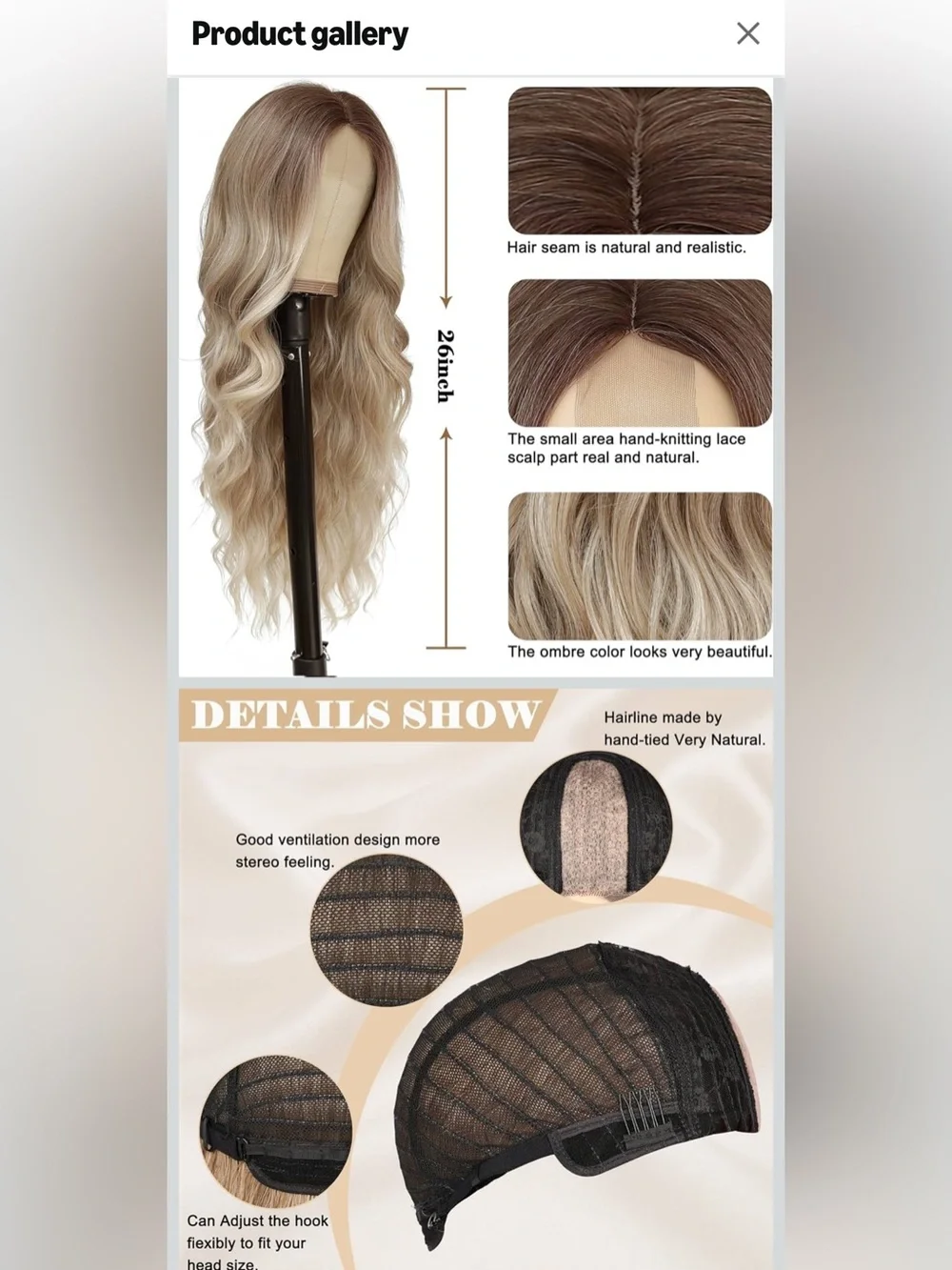 Blonde Long Wavy Lace Front Wig - Women Hair